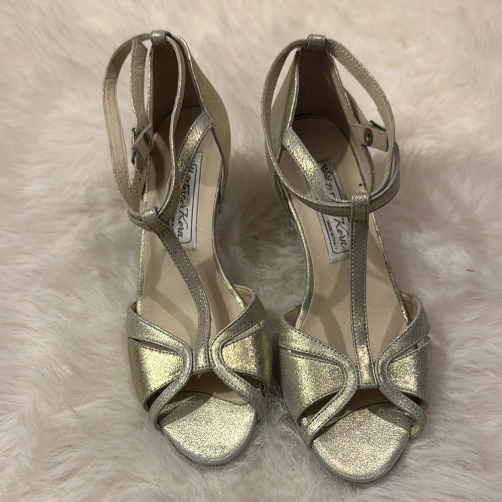 Werner Kern Silver/Gold Dance Shoe Size 4N NWOT.